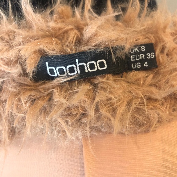 Boohoo Fuzzy Long Coat - Picture 6 of 6